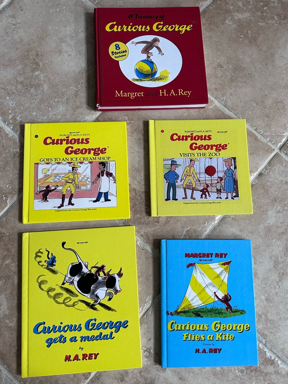 Curious George 5-Book Hardcover Bundle Treasury & Classics Collection 12 Stories